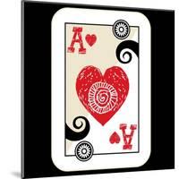 Hand Drawn Deck Of Cards, Doodle Ace Of Hearts-Andriy Zholudyev-Mounted Art Print