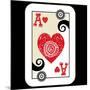 Hand Drawn Deck Of Cards, Doodle Ace Of Hearts-Andriy Zholudyev-Mounted Art Print