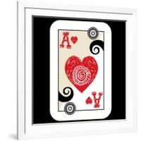 Hand Drawn Deck Of Cards, Doodle Ace Of Hearts-Andriy Zholudyev-Framed Art Print