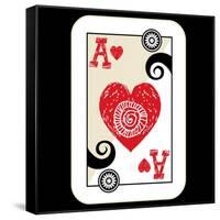 Hand Drawn Deck Of Cards, Doodle Ace Of Hearts-Andriy Zholudyev-Framed Stretched Canvas