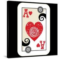Hand Drawn Deck Of Cards, Doodle Ace Of Hearts-Andriy Zholudyev-Stretched Canvas
