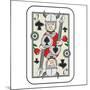 Hand Drawn Deck Of Cards, Doodle Jack Of Spades Isolated On White Background-Andriy Zholudyev-Mounted Art Print