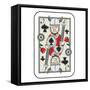 Hand Drawn Deck Of Cards, Doodle Jack Of Spades Isolated On White Background-Andriy Zholudyev-Framed Stretched Canvas