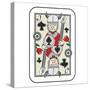 Hand Drawn Deck Of Cards, Doodle Jack Of Spades Isolated On White Background-Andriy Zholudyev-Stretched Canvas