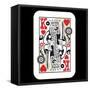 Hand Drawn Deck Of Cards, Doodle King Of Hearts-Andriy Zholudyev-Framed Stretched Canvas