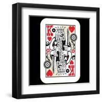 Hand Drawn Deck Of Cards, Doodle King Of Hearts-Andriy Zholudyev-Framed Art Print