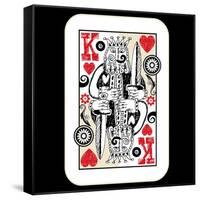 Hand Drawn Deck Of Cards, Doodle King Of Hearts-Andriy Zholudyev-Framed Stretched Canvas