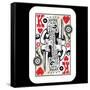 Hand Drawn Deck Of Cards, Doodle King Of Hearts-Andriy Zholudyev-Framed Stretched Canvas