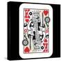 Hand Drawn Deck Of Cards, Doodle King Of Hearts-Andriy Zholudyev-Stretched Canvas