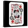 Hand Drawn Deck Of Cards, Doodle Queen Of Diamonds-Andriy Zholudyev-Framed Stretched Canvas