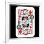 Hand Drawn Deck Of Cards, Doodle Queen Of Diamonds-Andriy Zholudyev-Framed Art Print