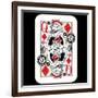 Hand Drawn Deck Of Cards, Doodle Queen Of Diamonds-Andriy Zholudyev-Framed Art Print