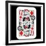 Hand Drawn Deck Of Cards, Doodle Queen Of Diamonds-Andriy Zholudyev-Framed Art Print