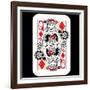 Hand Drawn Deck Of Cards, Doodle Queen Of Diamonds-Andriy Zholudyev-Framed Art Print