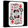 Hand Drawn Deck Of Cards, Doodle Queen Of Diamonds-Andriy Zholudyev-Stretched Canvas