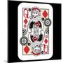 Hand Drawn Deck Of Cards, Doodle Queen Of Diamonds-Andriy Zholudyev-Mounted Art Print