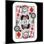Hand Drawn Deck Of Cards, Doodle Queen Of Diamonds-Andriy Zholudyev-Mounted Art Print