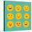 Hand Drawn Emoticons, Colorful Emoji Icons with Communication Speech Bubbles-Marish-Stretched Canvas