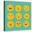 Hand Drawn Emoticons, Colorful Emoji Icons with Communication Speech Bubbles-Marish-Stretched Canvas