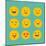 Hand Drawn Emoticons, Colorful Emoji Icons with Communication Speech Bubbles-Marish-Mounted Art Print