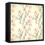 Hand Drawn Floral Wallpaper-hoverfly-Framed Stretched Canvas