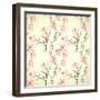 Hand Drawn Floral Wallpaper-hoverfly-Framed Art Print