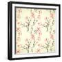 Hand Drawn Floral Wallpaper-hoverfly-Framed Art Print