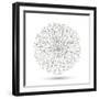 Hand-Drawn Flower Chrysanthemum. Element For Design. Abstract Floral Background-Helga Pataki-Framed Art Print