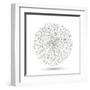 Hand-Drawn Flower Chrysanthemum. Element For Design. Abstract Floral Background-Helga Pataki-Framed Art Print