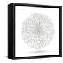 Hand-Drawn Flower Chrysanthemum. Element For Design. Abstract Floral Background-Helga Pataki-Framed Stretched Canvas