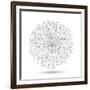 Hand-Drawn Flower Chrysanthemum. Element For Design. Abstract Floral Background-Helga Pataki-Framed Art Print