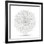 Hand-Drawn Flower Chrysanthemum. Element For Design. Abstract Floral Background-Helga Pataki-Framed Art Print