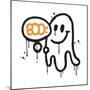 Hand Drawn Ghost with Word - Boo - in Bubble. Textuted Urnab Graffiti Elements for Halloween Print-Svetlana Shamshurina-Mounted Photographic Print
