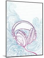 Hand Drawn Headphones-artplay-Mounted Art Print