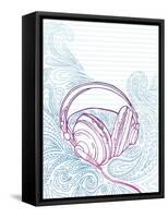 Hand Drawn Headphones-artplay-Framed Stretched Canvas