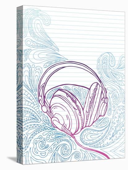 Hand Drawn Headphones-artplay-Stretched Canvas