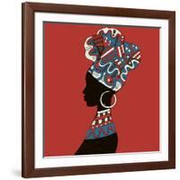 Hand Drawn Illustration Beautiful Black Woman.African Woman-IVANCHINA ANNA-Framed Art Print