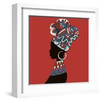 Hand Drawn Illustration Beautiful Black Woman.African Woman-IVANCHINA ANNA-Framed Art Print