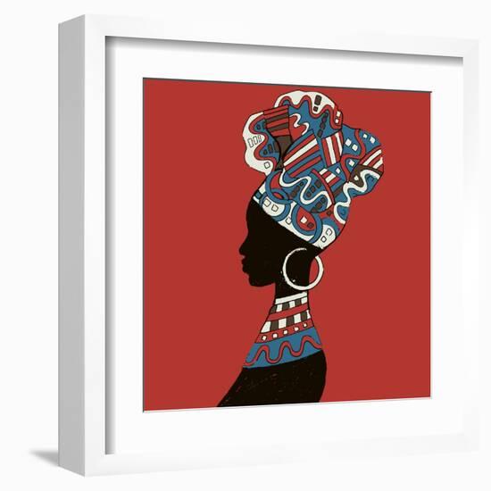 Hand Drawn Illustration Beautiful Black Woman.African Woman-IVANCHINA ANNA-Framed Art Print