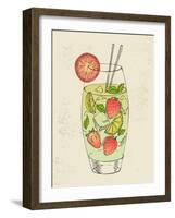 Hand Drawn Illustration of Mojito.-dop_ing-Framed Art Print