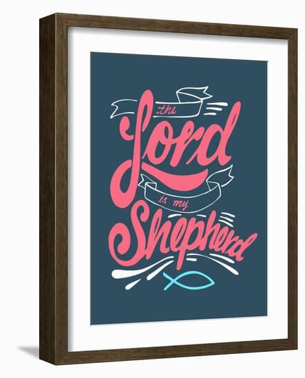 Hand Drawn Illustration or Drawing of the Religious Phrase: the Lord Is My Shepherd-Bernardo Ramonfaur-Framed Art Print