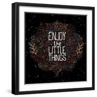 Hand Drawn Label with Phrase Enjoy the Little Things-vitalka_ka-Framed Art Print