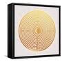 Hand Drawn Maze Labyrinth with Sun in It.-Katja Gerasimova-Framed Stretched Canvas