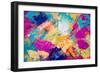 Hand Drawn Oil Painting. Abstract Art Background. Oil Painting on Canvas. Color Texture. Fragment O-Sweet Art-Framed Art Print