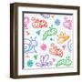 Hand Drawn Pattern with Insects-redcollegiya-Framed Art Print