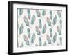 Hand Drawn Pattern with Tribal Feathers-OliaFedorovsky-Framed Art Print