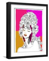 Hand Drawn Pop-Art Poster of a Fashion Model-LanaN.-Framed Art Print