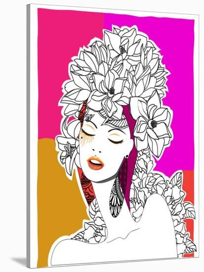 Hand Drawn Pop-Art Poster of a Fashion Model-LanaN.-Stretched Canvas