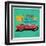 Hand Drawn Retro Car with a Text 'Take Me to California', T-Shirt Design-Heather_insane-Framed Art Print