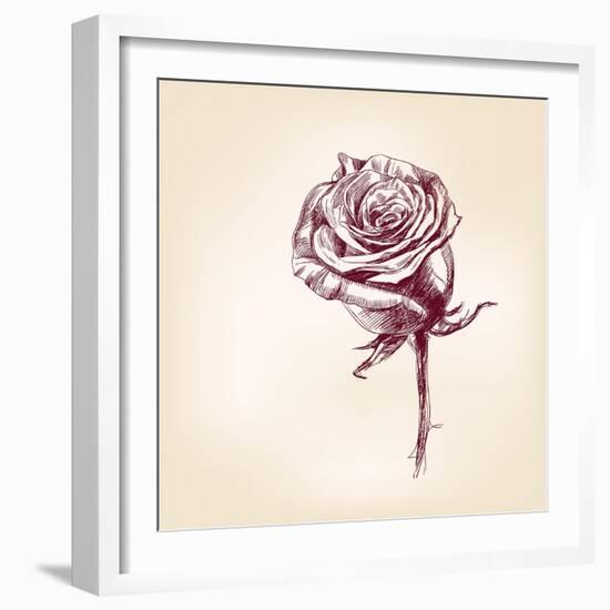 Hand Drawn Roses-VladisChern-Framed Art Print